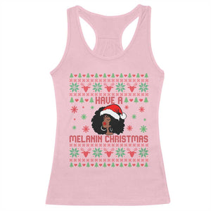 Have A Melanin Christmas Racerback Tank Top Cute Black Santa Girl Ugly Xmas TS12 Light Pink Print Your Wear