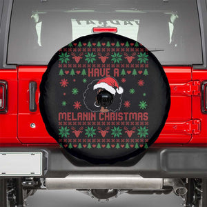 Have A Melanin Christmas Spare Tire Cover Cute Black Santa Girl Ugly Xmas TS12 Black Print Your Wear