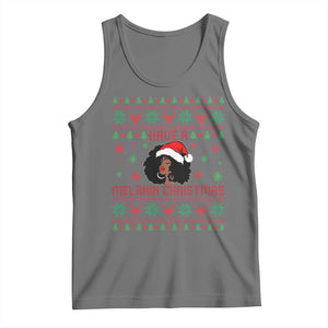 Have A Melanin Christmas Tank Top Cute Black Santa Girl Ugly Xmas TS12 Black Heather Print Your Wear