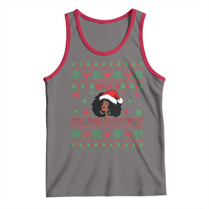 Have A Melanin Christmas Tank Top Cute Black Santa Girl Ugly Xmas TS12 Deep Heather Red Print Your Wear