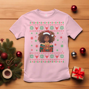 Black Queen Christmas T Shirt African American Girl Black Pride TS12 Light Pink Print Your Wear