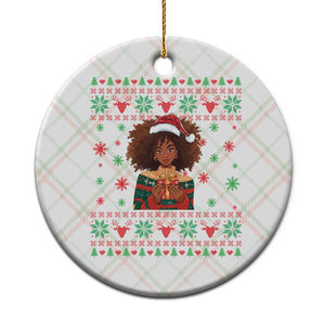 Black Queen Christmas Ceramic Ornament African American Girl Black Pride TS12 1pc Christmas Plaid Print Your Wear