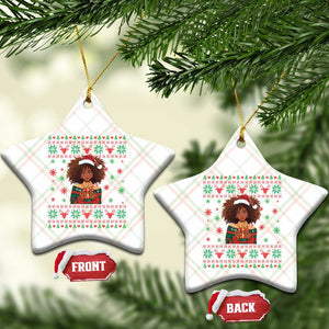 Black Queen Christmas Ceramic Ornament African American Girl Black Pride TS12 Print Your Wear