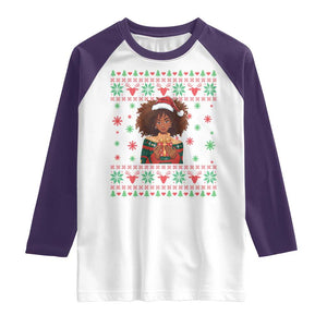 Black Queen Christmas Raglan Shirt African American Girl Black Pride TS12 White Purple Print Your Wear