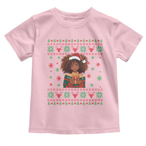 Black Queen Christmas Toddler T Shirt African American Girl Black Pride TS12 Light Pink Print Your Wear