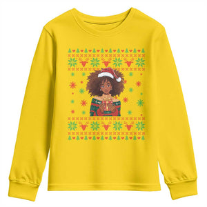 Black Queen Christmas Youth Sweatshirt African American Girl Black Pride TS12 Daisy Print Your Wear