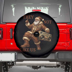 They Not Like Us Spare Tire Cover Funny Christmas Black Santa Claus TS12 Black Print Your Wear