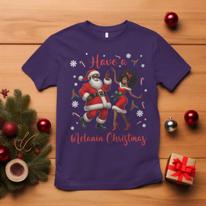 Have A Melanin Christmas T Shirt Funny Dancing Santa And Mrs Claus Culture Gift TS12 Purple Print Your Wear