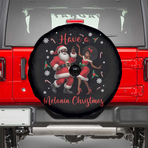 Have A Melanin Christmas Spare Tire Cover Funny Dancing Santa And Mrs Claus Culture Gift TS12 Black Print Your Wear