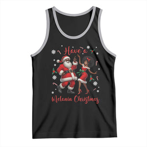 Have A Melanin Christmas Tank Top Funny Dancing Santa And Mrs Claus Culture Gift TS12 Black Athletic Heather Print Your Wear