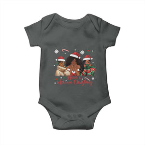 Have A Melanin Christmas Baby Onesie Black Girl Xmas Gift TS12 Dark Heather Print Your Wear
