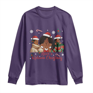 Have A Melanin Christmas Long Sleeve Shirt Black Girl Xmas Gift TS12 Purple Print Your Wear