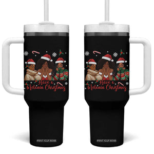 Have A Melanin Christmas Tumbler With Handle Black Girl Xmas Gift TS12 One Size: 40 oz Black Print Your Wear