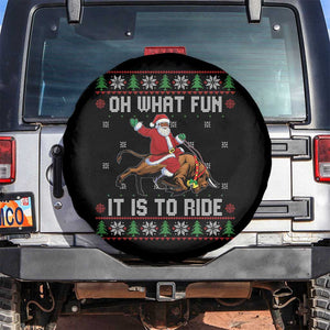 Oh What Fun It Is To Ride Spare Tire Cover Black Santa Bull Rider Ugly Christmas Gift TS12 No hole Black Print Your Wear