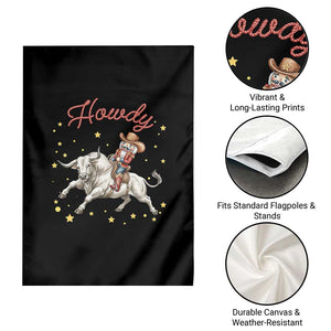 Funny Nutcracker Bull Riding Garden Flag Howdy Western Christmas Holiday Gift TS12 Print Your Wear