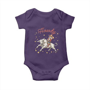 Funny Nutcracker Bull Riding Baby Onesie Howdy Western Christmas Holiday Gift TS12 Purple Print Your Wear