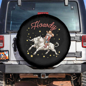 Funny Nutcracker Bull Riding Spare Tire Cover Howdy Western Christmas Holiday Gift TS12 No hole Black Print Your Wear