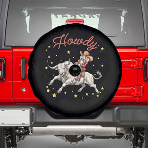Funny Nutcracker Bull Riding Spare Tire Cover Howdy Western Christmas Holiday Gift TS12 Black Print Your Wear