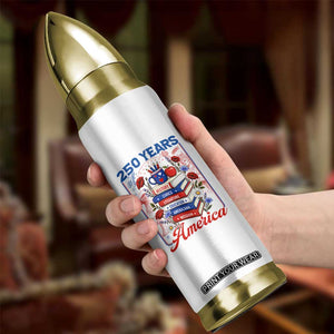 250 Years Of America American Teacher Graphic Bullet Tumbler Patriotic Educator Gift