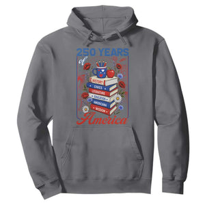 250 Years Of America American Teacher Graphic Hoodie Patriotic Educator Gift TS12 Charcoal Print Your Wear