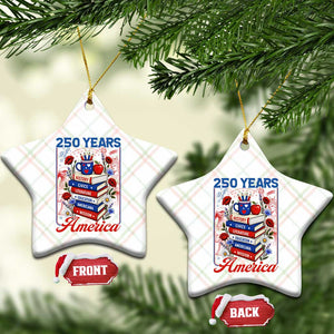 250 Years Of America American Teacher Graphic Ceramic Ornament Patriotic Educator Gift TS12 Print Your Wear