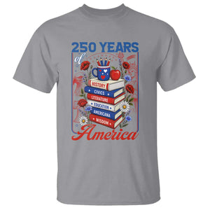 250 Years Of America American Teacher Graphic T Shirt Patriotic Educator Gift TS12 Sport Gray Print Your Wear