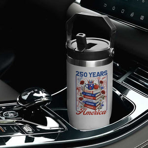 250 Years Of America American Teacher Graphic Flip Straw Tumbler Patriotic Educator Gift TS12 Print Your Wear