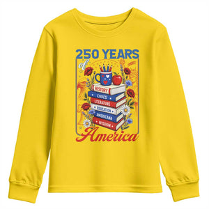 250 Years Of America American Teacher Graphic Youth Sweatshirt Patriotic Educator Gift TS12 Daisy Print Your Wear