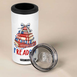 Funny Patriotic Book Lover Gift 4 in 1 Can Cooler Tumbler Freadom TS12 Print Your Wear