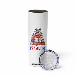 Funny Patriotic Book Lover Gift Skinny Tumbler Freadom TS12 Print Your Wear