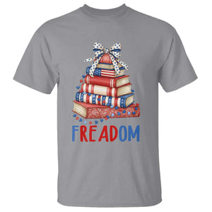 Funny Patriotic Book Lover Gift T Shirt Freadom TS12 Sport Gray Print Your Wear