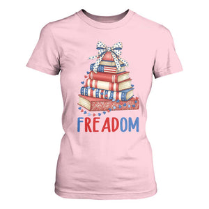 Funny Patriotic Book Lover Gift T Shirt For Women Freadom TS12 Light Pink Print Your Wear