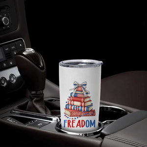 Funny Patriotic Book Lover Gift Tumbler Cup Freadom TS12 Print Your Wear