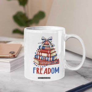 Funny Patriotic Book Lover Gift Coffee Mug Freadom TS12 Print Your Wear