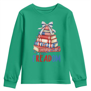 Funny Patriotic Book Lover Gift Youth Sweatshirt Freadom TS12 Irish Green Print Your Wear