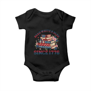 Funny Patriotic Book Lover Gift Baby Onesie Read White Blue Since 1776 TS12 Black Print Your Wear