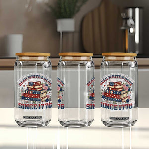 Funny Patriotic Book Lover Gift Glass Can Read White Blue Since 1776 TS12 Print Your Wear