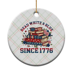Funny Patriotic Book Lover Gift Ceramic Ornament Read White Blue Since 1776 TS12 1pc Christmas Plaid Print Your Wear