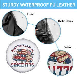 Funny Patriotic Book Lover Gift Spare Tire Cover Read White Blue Since 1776 TS12 Print Your Wear