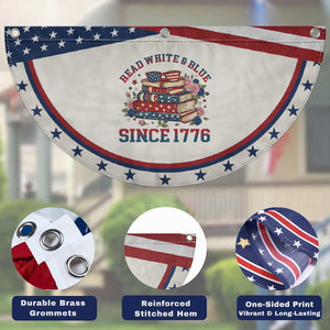 Funny Book Lover Gift Patriotic Fan Flag Read White Blue Since 1776
