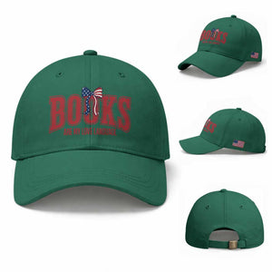 Patriotic Book Lover Gift Baseball Cap Books Are My Love Language TS12 Baseball Cap Universal Fit Irish Green Print Your Wear