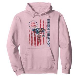 Patriotic ED Nurse Gift Hoodie 250 Years Of Emergency Department TS12 Light Pink Print Your Wear