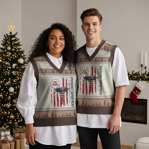 Patriotic ED Nurse Gift V-Neck Knit Sweater Vest 250 Years Of Emergency Department TS12 Mocha Mousse Print Your Wear