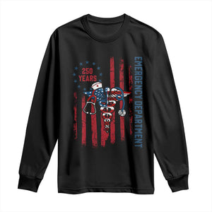 Patriotic ED Nurse Gift Long Sleeve Shirt 250 Years Of Emergency Department TS12 Black Print Your Wear