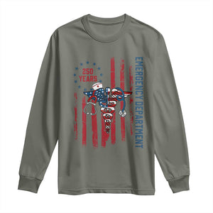 Patriotic ED Nurse Gift Long Sleeve Shirt 250 Years Of Emergency Department TS12 Military Green Print Your Wear