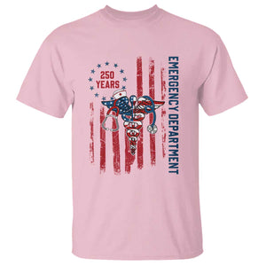 Patriotic ED Nurse Gift T Shirt 250 Years Of Emergency Department TS12 Light Pink Print Your Wear