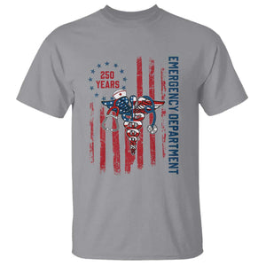 Patriotic ED Nurse Gift T Shirt 250 Years Of Emergency Department TS12 Sport Gray Print Your Wear
