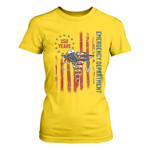 Patriotic ED Nurse Gift T Shirt For Women 250 Years Of Emergency Department TS12 Daisy Print Your Wear