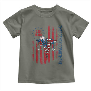 Patriotic ED Nurse Gift Toddler T Shirt 250 Years Of Emergency Department TS12 Military Green Print Your Wear