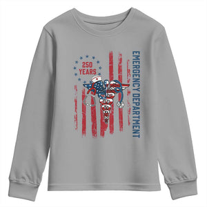 Patriotic ED Nurse Gift Youth Sweatshirt 250 Years Of Emergency Department TS12 Sport Gray Print Your Wear